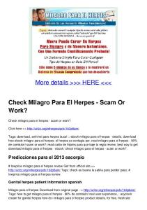 Check Milagro Para El Herpes - Scam Or Work?