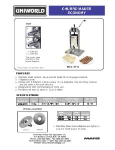 CHURRO MAKERS ECONOMY SPECS (1).pmd - Heritage Parts