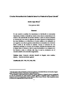 Circuitos Mercantiles de la Ciudad de Santa Fe a Finales de la Época ...