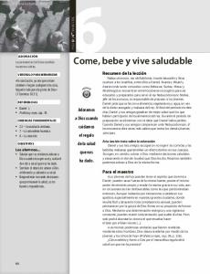 Come, bebe y vive saludable - Recursos Escuela Sabática