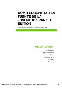 como encontrar la fuente de la juventud spanish edition dbid 4xioi