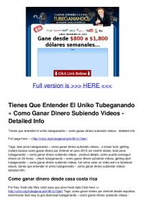 Como Ganar Dinero Subiendo Videos - Detailed Info