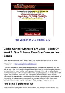 Como Ganhar Dinheiro Em Casa - Scam Or Work?: Que Echarse