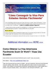 Como Obtener La Visa Americana Facilmente Scam Or Work?