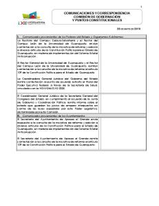 comunicaciones y correspondencia comisión de gobernación y