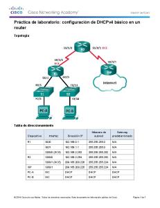 configuración de DHCPv4 básico en un router