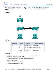 configuración de DHCPv4 básico en un switch