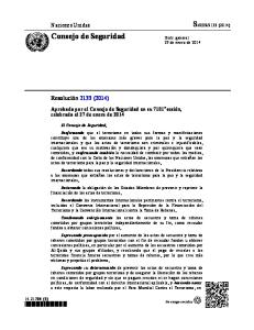 Consejo de Seguridad - Resolución 2133 - SeDiCI