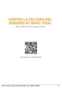 contra la cultura del subsidio by marc vidal -98pdf ...  AWS