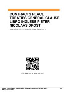 contracts peace treaties general clause libro inglese pieter nicolaas drost dbid 2ig5e