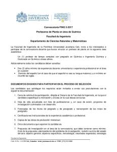 Convocatoria FING 3-2017 Profesores de Planta en área de Química ...