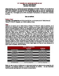 Convocatoria Oficial 27 Medio Maratón Centenario ... - ATLAS Colomos