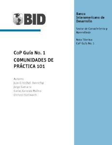 CoP Guía No. 1 COMUNIDADES DE PRÁCTICA 101 - A4N