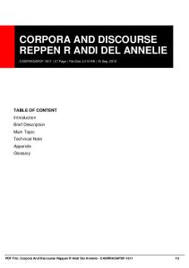 corpora and discourse reppen r andi del annelie dbid dycnj