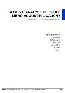 cours d analyse de ecole libro augustin l cauchy dbid hf45