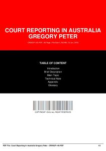 court reporting in australia gregory peter dbid 7pel