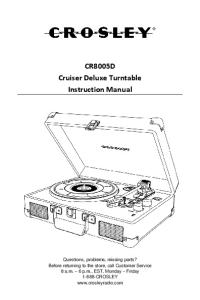 CR8005D Cruiser Deluxe Turntable Instruction ... - UserManual.wiki