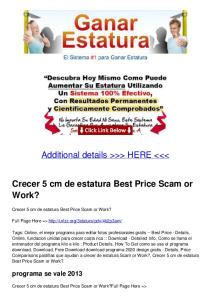 Crecer 5 cm de estatura Best Price Scam or Work?