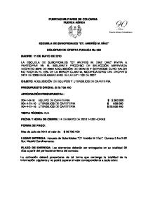 “CT. ANDRÉS M. DÍAZ” SOLICITUD DE OFERTA PUBLICA