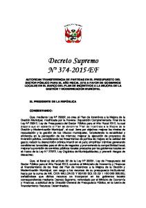 Decreto Supremo Nº 374-2015-EF - MEF