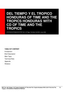 del tiempo y el tropico honduras of time and the ...  AWS