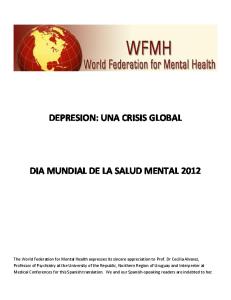 depresion: una crisis global dia mundial de la salud mental 2012