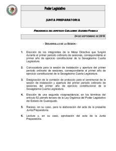 desarrollo de la sesión junta preparatoria 24 sep 2018