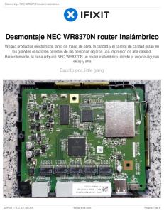 Desmontaje NEC WR8370N router inalámbrico