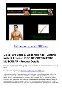 Dieta Para Bajar El Abdomen Alto - Getting Instant Access LIBRO