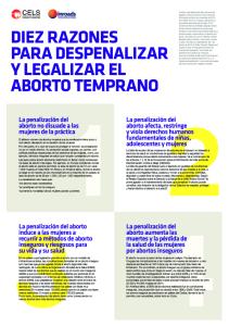 Diez razones para despenalizar y legalizar el aborto temprano - CELS
