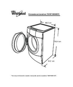 Dimensiones Lavadora 7MWFW90HEFC 68,5 cm 98,4 cm 84,1 cm