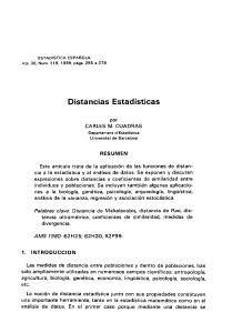 Distancias Estadísticas - Instituto Nacional de Estadistica.