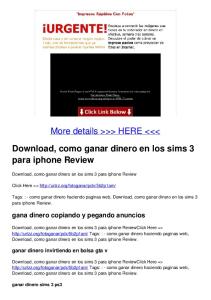 Download, como ganar dinero en los sims 3 para