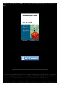 Download 'El hombre de los dados (Spanish Edition)' E Book Reading