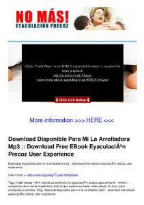 Download Free EBook EyaculaciÃ³n Precoz User