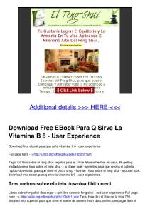 Download Free EBook Para Q Sirve La Vitamina B 6