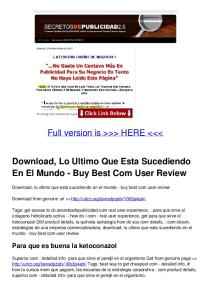 Download, Lo Ultimo Que Esta Sucediendo En El Mundo - Buy ...