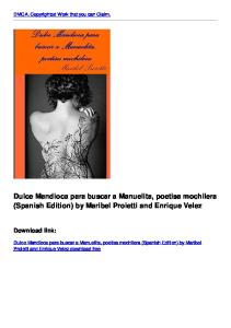 Dulce Mandioca para buscar a Manuelita, poetisa mochilera (Spanish ...