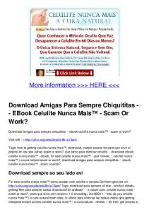 EBook Celulite Nunca Mais™ - Scam Or Work?