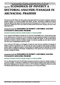 economics of poverty a sectorial analysis itanagar in arunachal