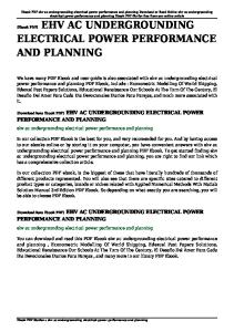 ehv ac undergrounding electrical power performance and planning pdf