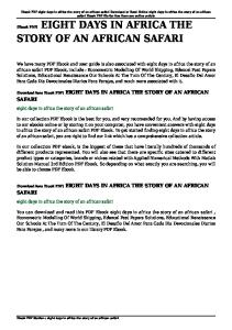 EIGHT DAYS IN AFRICA THE STORY OF AN AFRICAN SAFARI PDF