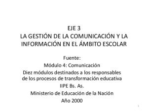 eje 3 la gestión de la comunicación y la información en el ámbito