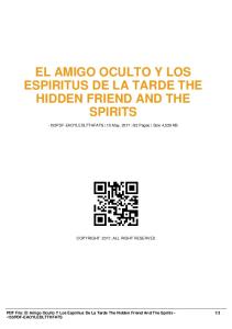 EL AMIGO OCULTO Y LOS ESPIRITUS DE LA TARDE THE HIDDEN