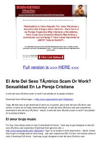 El Arte Del Sexo TÃ¡ntrico Scam Or Work? Sexualidad En La ...