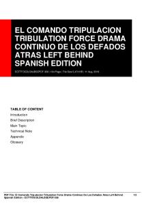 el comando tripulacion tribulation force drama continuo de los defados atras left behind spanish edition dbid 1rn8p