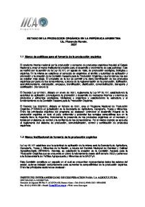 El estado de la producción orgánica en la República Argentina ... - IICA