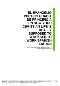 el evangelio prctico gracia de principio a fin how your christian life is really supposed to worksed to work spanish edition dbid p4tb