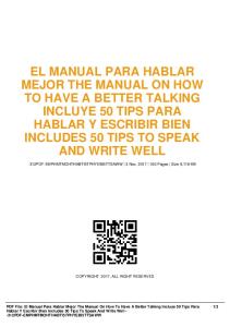 el manual para hablar mejor the manual on how to ...  AWS