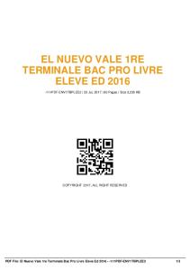 el nuevo vale 1re terminale bac pro livre eleve ed ...  AWS